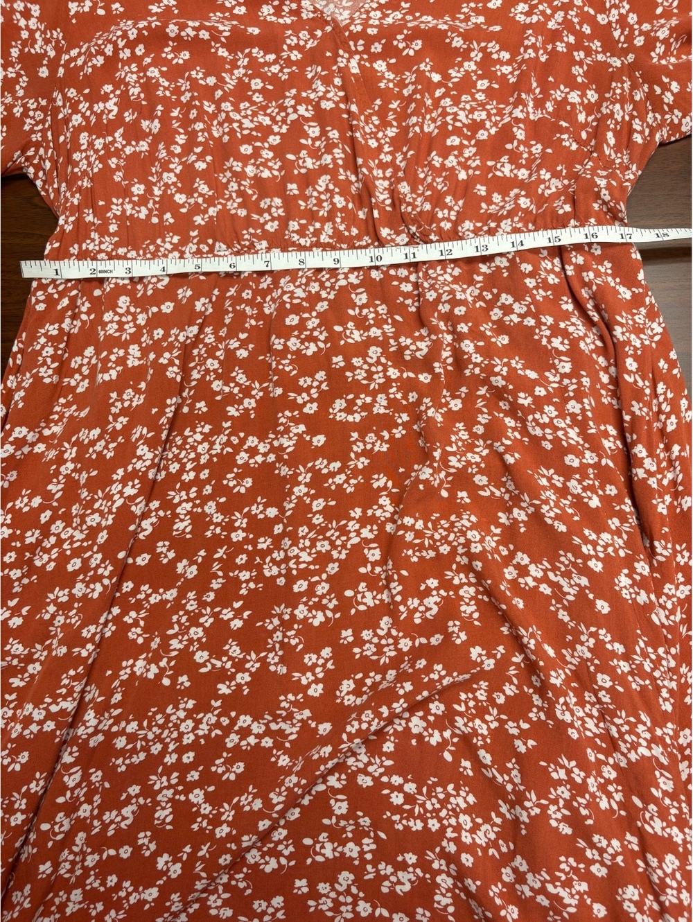 Bloomchic Rust Floral Midi Dress Size US 14-16 - Picture 8 of 11